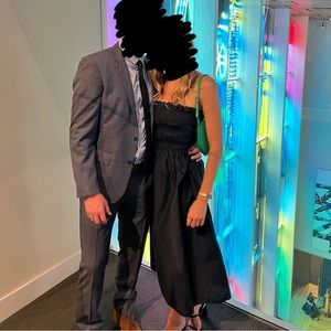 Strapless black maxi dress